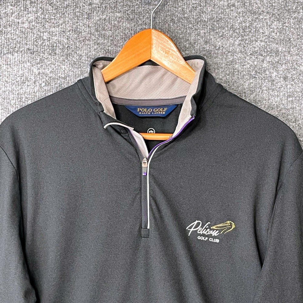 Polo Golf Ralph Lauren Mens Gray Pelican Golf Club Quarter Zip Pullover Size M